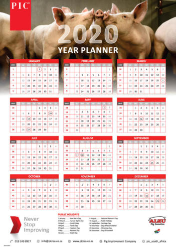 PIC525-A2 Calendars 2020-P.cdr